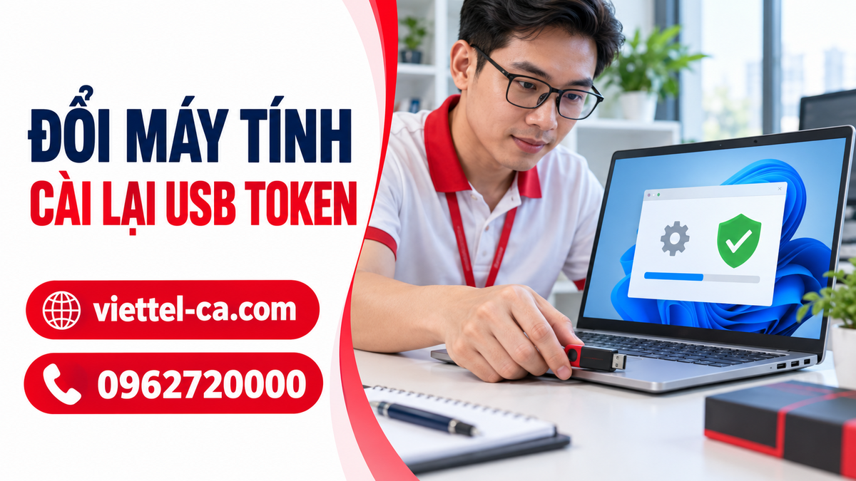 Đổi máy tính cài lại USB Token Viettel-CA Kỹ thuật viên cài USB Token Viettel-CA an toàn trên máy tính mới