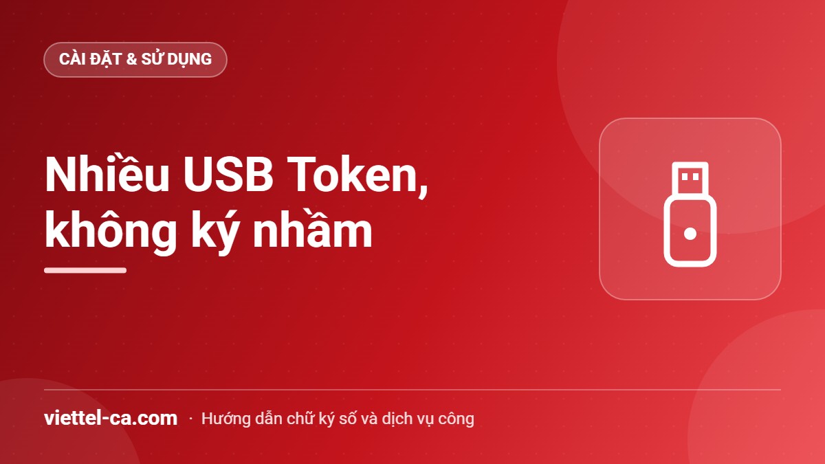 Dùng nhiều USB Token trên một máy tính Nhiều USB Token được dán nhãn cạnh máy tính của kế toán