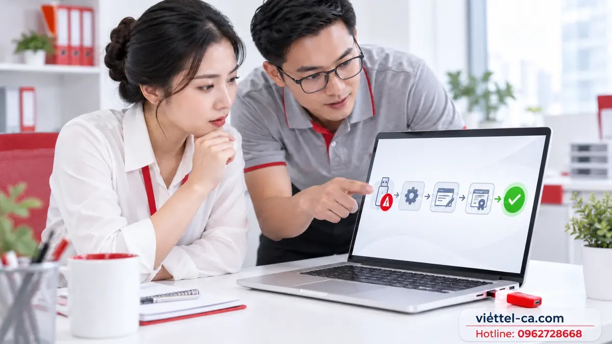 Sơ đồ xử lý lỗi eTax không tìm thấy chữ ký số Viettel-CA