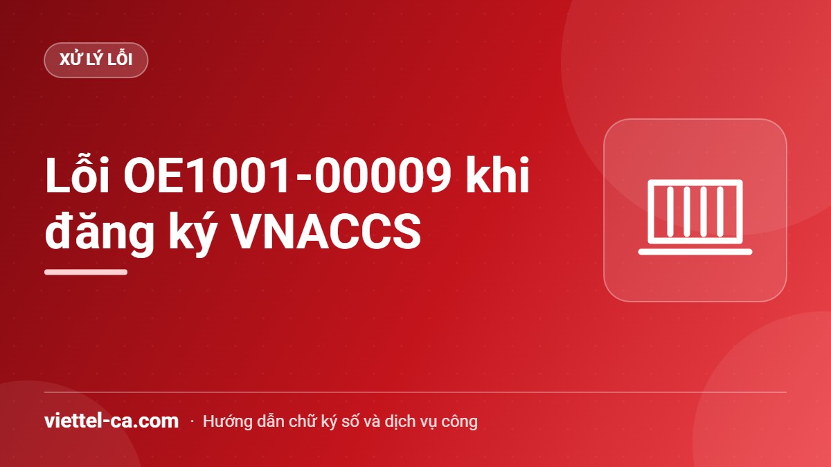 Lỗi OE1001-00009 VNACCS Xử lý lỗi OE1001-00009 doanh nghiệp đã tồn tại bản khai đăng ký VNACCS