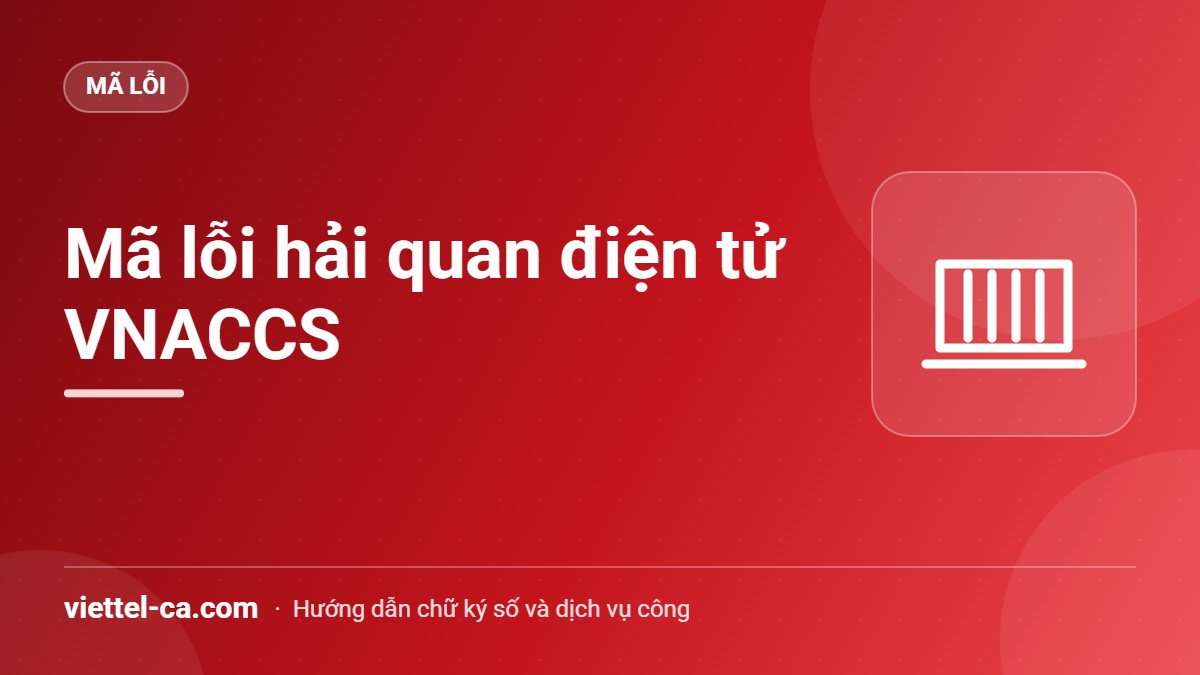 Mã lỗi hải quan điện tử VNACCS Bảng tra mã lỗi hải quan điện tử VNACCS và cách xử lý