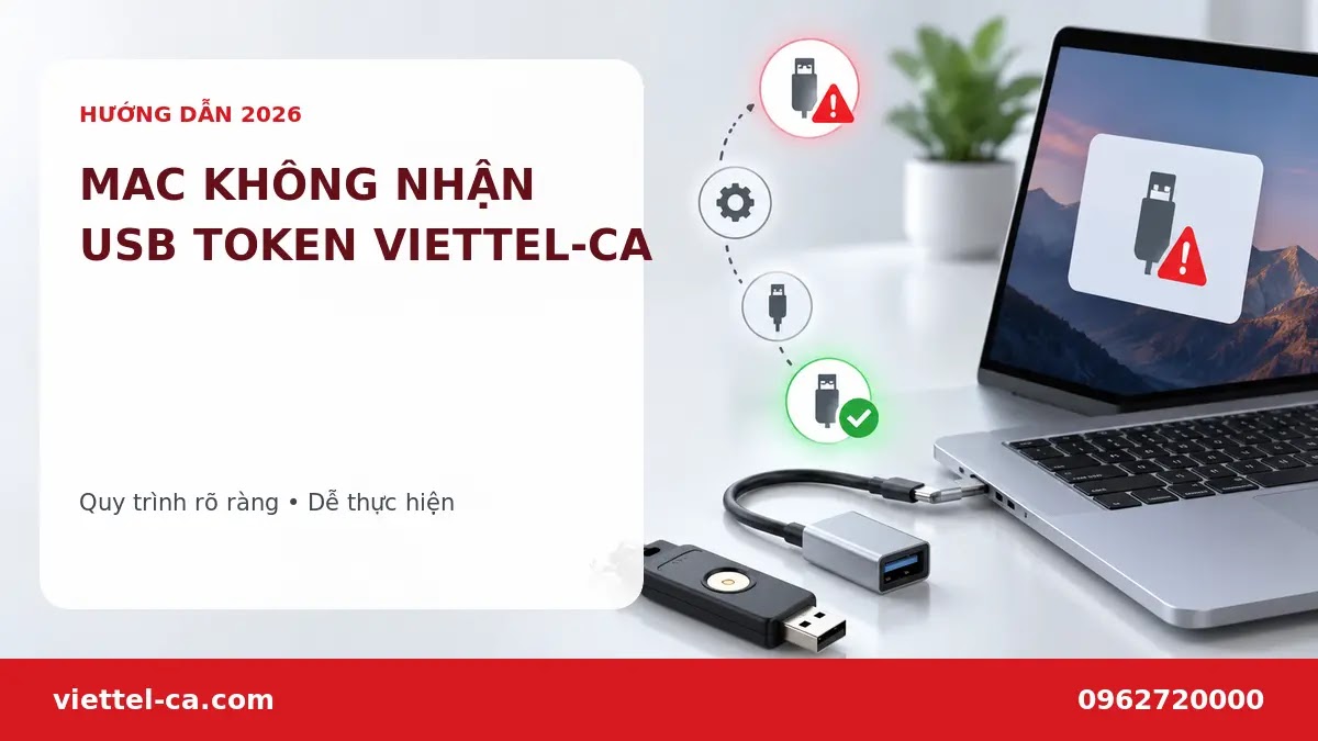 Mac không nhận USB Token Viettel-CA Máy Mac kiểm tra kết nối USB Token Viettel-CA qua bộ chuyển